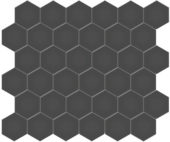 2" Retro Black Matte Hex Mosaic | Marino Tile NY