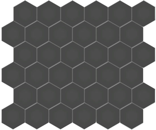 2" Retro Black Matte Hex Mosaic | Marino Tile NY