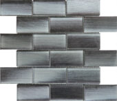 2"X4" Linear Dark Grey Glass Brick Pattern Mosaic | Marino Tile NY