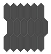 2x5 Retro Black Glossy Picket Mosaic | Marino Tile NY