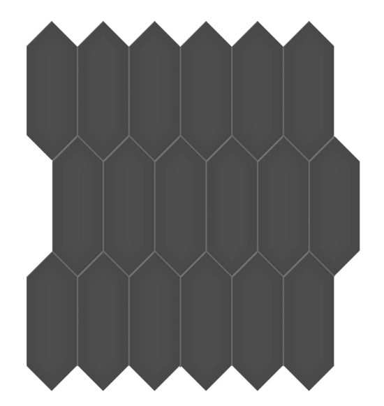 2x5 Retro Black Glossy Picket Mosaic | Marino Tile NY