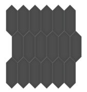 2x5 Retro Black Matte Picket Mosaic | Marino Tile NY