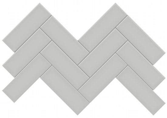 2x6 Loft Grey Glossy Herringbone Mosaic | Marino Tile NY