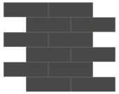 2x6 Retro Black Glossy Brick Mosaic | Marino Tile NY