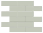 2x6 Soft Sage Glossy Brick Mosaic | Marino Tile NY