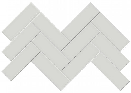 2x6 Warm Grey Glossy Herringbone Mosaic | Marino Tile NY