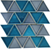 3" Triangular Glazed Ceramic Grey Blue Mosaic | Marino Tile NY