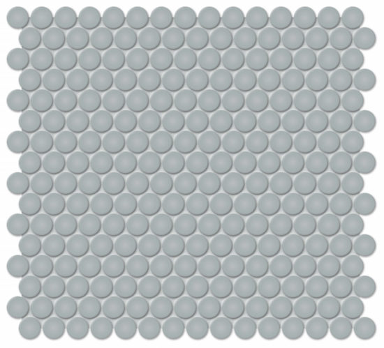 3/4" Cloud Blue Matte Penny Round Mosaic | Marino Tile NY