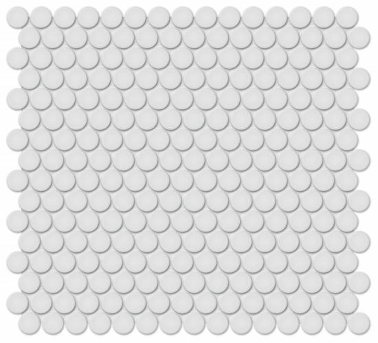 3/4″ Gallery Grey Matte Penny Round Mosaic
