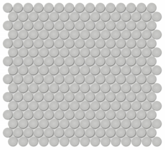 3/4" Loft Grey Glossy Penny Round Mosaic | Marino Tile NY