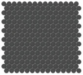 3/4" Retro Black Glossy Penny Round Mosaic | Marino Tile NY