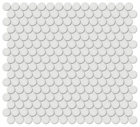 3/4″ Vintage Grey Glossy Penny Round Mosaic