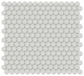 3/4" Warm Grey Glossy Penny Round Mosaic | Marino Tile NY