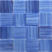 3"X3" Glass Pool Striped Cobalt Blue Mosaic | Marino Tile NY