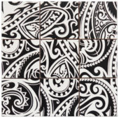 4"X4" Maori Native Series Black & White Glazed Ceramic Mosaic | Marino Tile NY