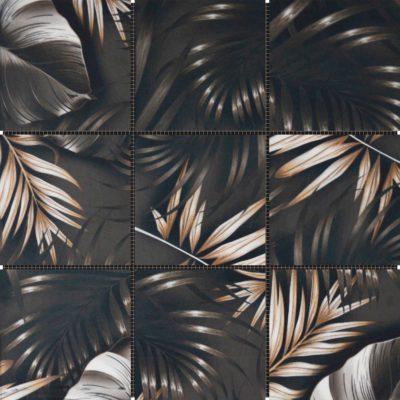 4″x4″ Floral Palm Brown Beige Mosaic
