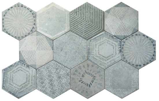 Alma 5.5X6.3 Grey Decor Hexagon | Marino Tile NY