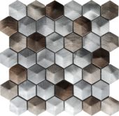 Aluminum Hexagon 19 Brown Mosaic | Marino Tile NY