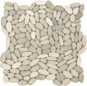 Beige Sliced Matte Pebble Interlocking Mosaic | Marino Tile NY