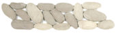 Beige Xl Sliced Matte Pebble Interlocking Border | Marino Tile NY