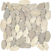 Beige Xl Sliced Matte Pebble Interlocking Mosaic | Marino Tile NY