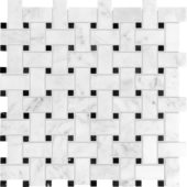 Bianco Venatino Basketweave Honed Mosaic | Marino Tile NY