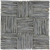 Black Slate Multiple Square Interlocking Mosaic | Marino Tile NY