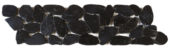 Black Sliced Polished Pebble Interlocking Border | Marino Tile NY