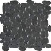 Black Sliced Reconstituted Pebble Interlocking Mosaic | Marino Tile NY