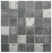 Black/Grey Recycled Glass Mix 2X2" Square Mosaic | Marino Tile NY