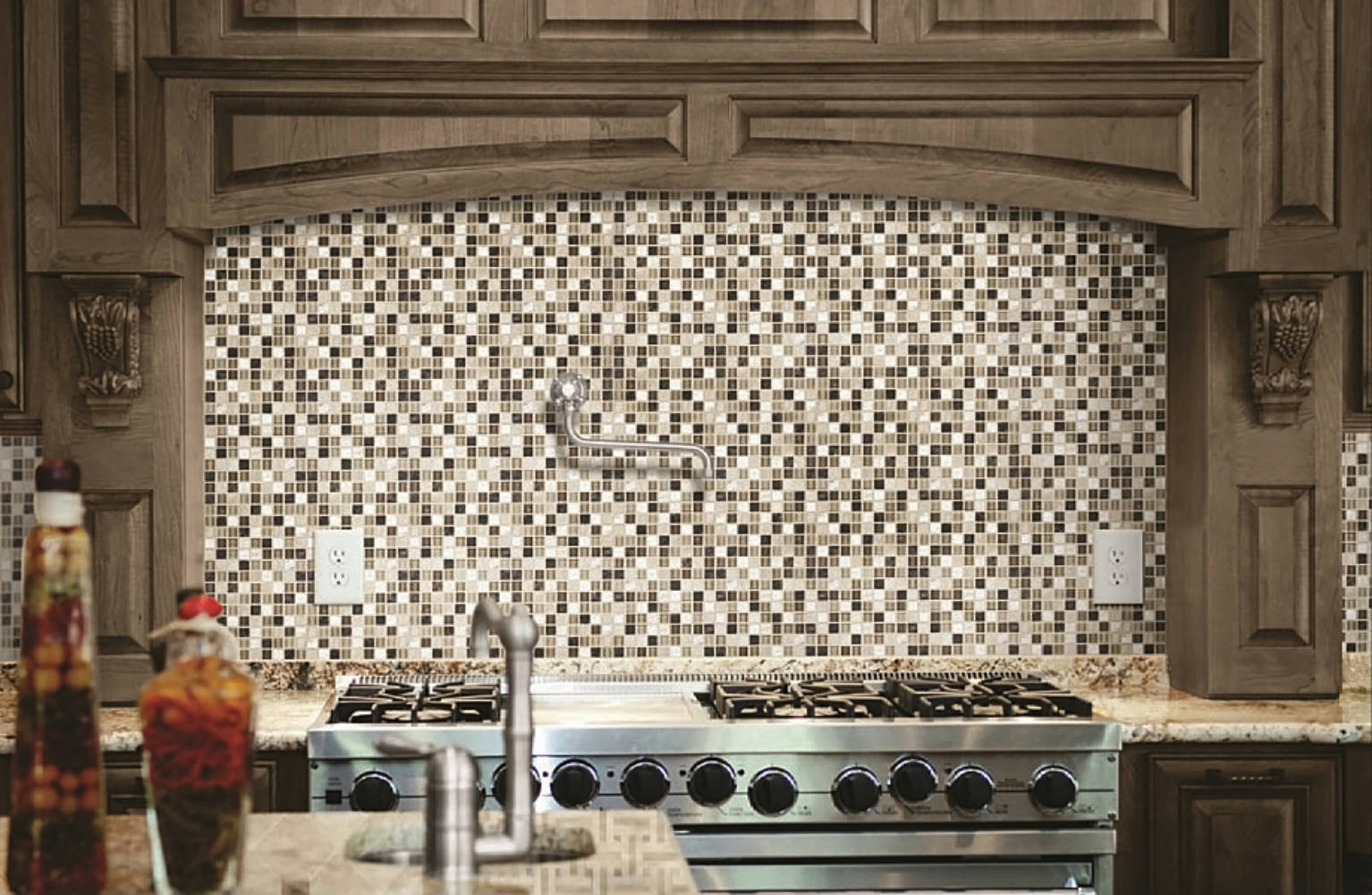 Bliss Cappucinno Glass Stone Blend Mosaic 0 | Marino Tile NY