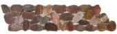 Brown Sliced Polished Pebble Interlocking Border | Marino Tile NY