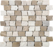 Cappuccino Onyx Cream Cubic Brick Marble Interlocking Mosaic | Marino Tile NY