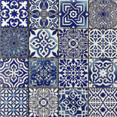 Ceramic Patchwork Diamond Blue Mosaic | Marino Tile NY