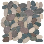 Color Xl Sliced Matte Pebble Interlocking Mosaic | Marino Tile NY