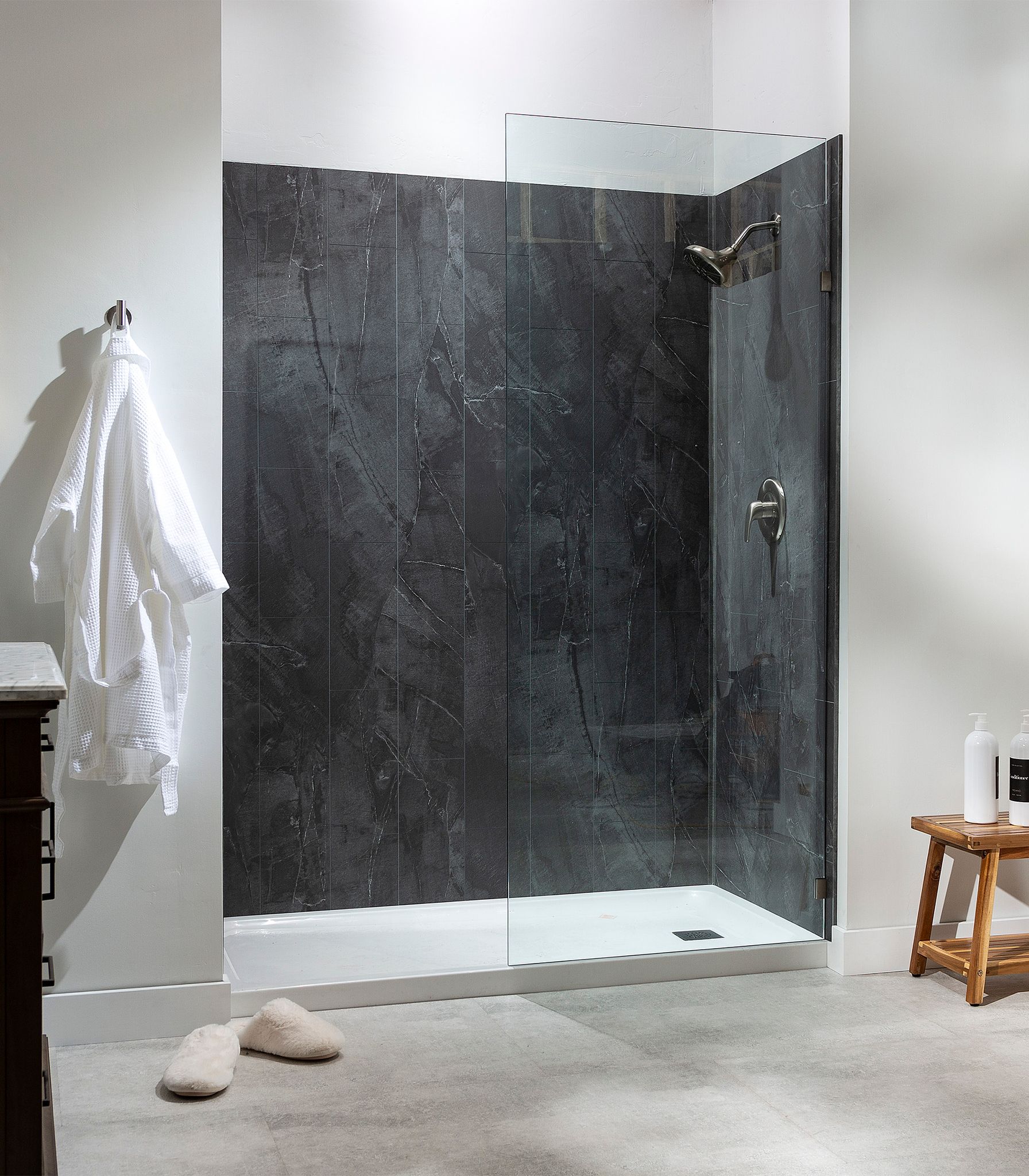 Cracked Slate Shower Wall Kit 30x60x78 | Marino Tile NY