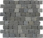 Dark Grey Cubic Brick Marble Interlocking Mosaic | Marino Tile NY