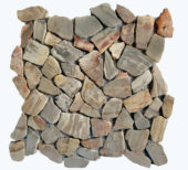 Fossil Wood Mini Opus Mix Beige Interlocking Mosaic | Marino Tile NY