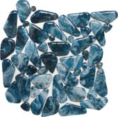 Glass Pebble Blue Marble Pattern Mix Mosaic 11.4"x11.4" | Marino Tile NY