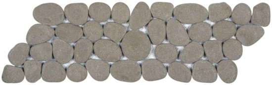 Grey Reconstituted Pebble Mosaic Interlocking Border | Marino Tile NY