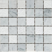 Grey/White Marble Sand Blasted Honed Mix Finish 2"x2" | Marino Tile NY