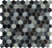 Hexagon Mix Grey Glass Interlocking Mosaic | Marino Tile NY