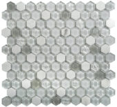 Hexagon White Glass Mosaic | Marino Tile NY