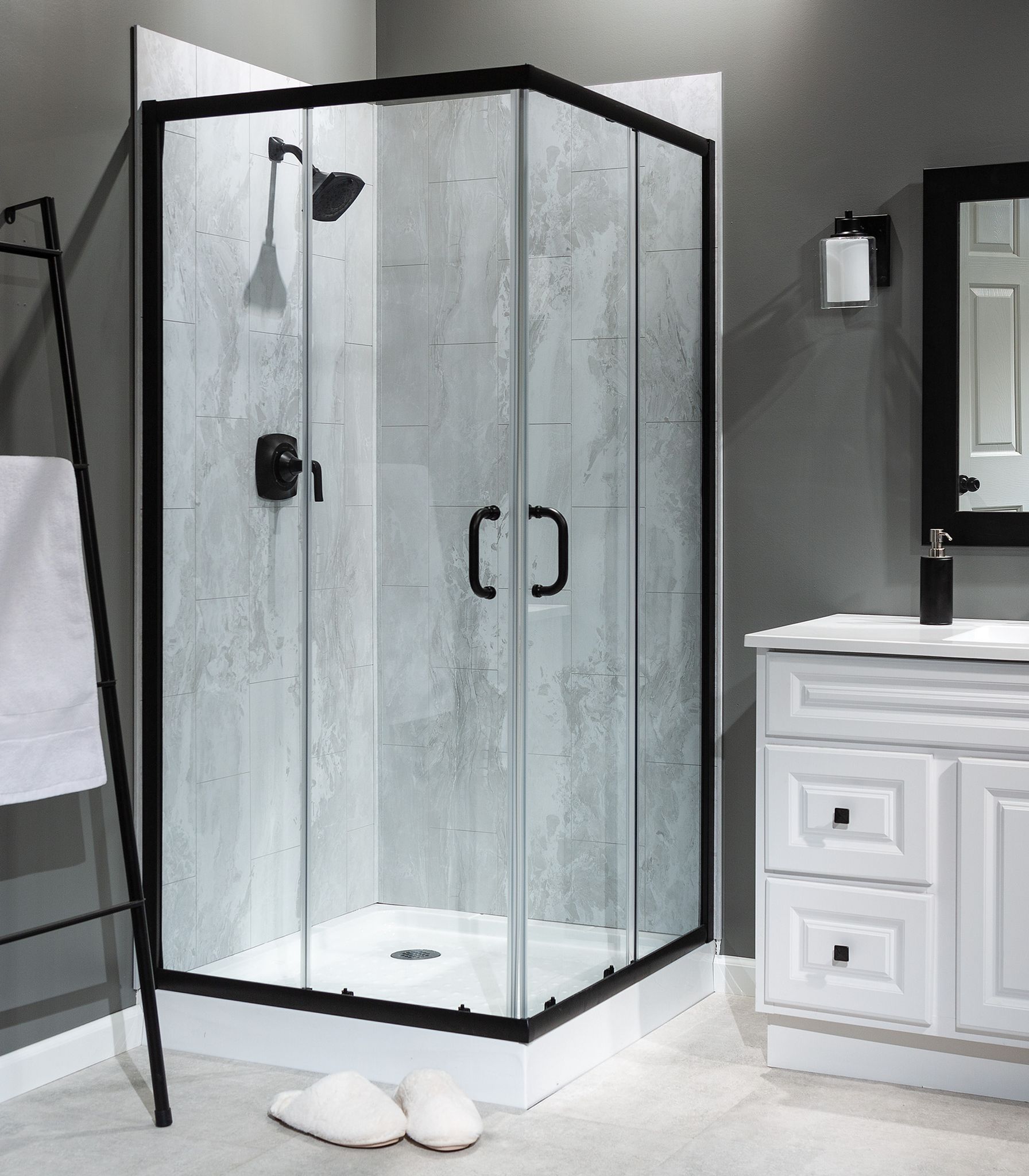 Iced Pewter Shower Wall Kit 36x60x78 | Marino Tile NY