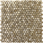 Medium Hexagon Gold Aluminum Mosaic | Marino Tile NY