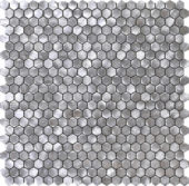 Medium Hexagon Silver Aluminum Mosaic | Marino Tile NY