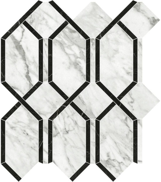 Milano Statuario Polished Modella Mosaic | Marino Tile NY