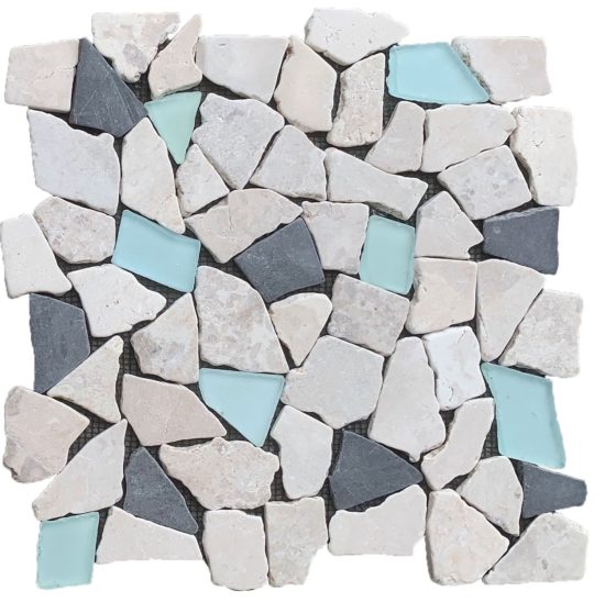 Mini Opus Beige Grey Marble Mix & Green Glass