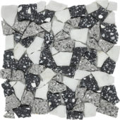 Mini Opus Terrazzo Marble White Grey Black Mix Mosaic | Marino Tile NY