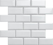 Mini Subway White Glazed Porcelain Interlocking Mosaic 2"X4" | Marino Tile NY